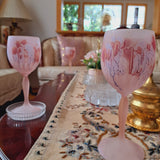 Pink Red Nouveau Drinking Glass