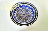 Ceramic Bowls - Set Of 3 Large Navy Blue & White Bowls