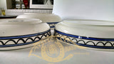 Ceramic Bowls - Set Of 3 Large Navy Blue & White Bowls