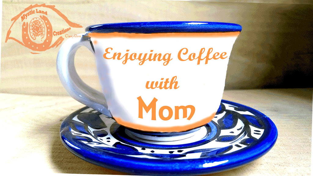 Enjoying Coffee with Mom Turkish Coffee Espresso Cups - Palestine