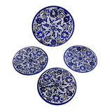 Floral Cobalt Blue White Plate Hebron Ceramic