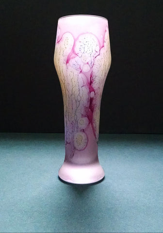 Own&Adore Mystic Land Painted Creations - Interior Glass Designs on lit Glass Shelves -  Lead Crystal Glassware - Wedding Glasses - Nolan's Roots - Pink Blush red and Golden juice glasses - Best Gift for Bride & Groom - Best gift for men