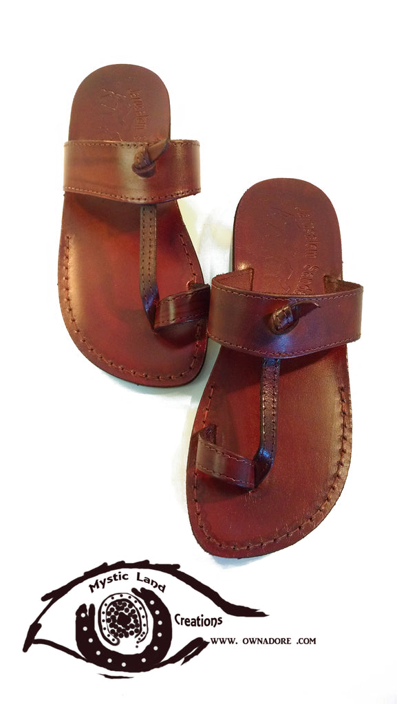 loop Thong Strap Leather Slipper
