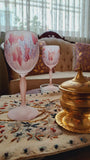 Pink Red Nouveau Drinking Glass