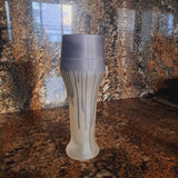 Reuven Glass Art Creamy Silver Rim Long Cups