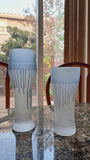 Reuven Glass Art Creamy Silver Rim Long Cups