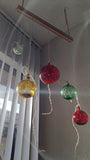 Customizable LED Chandelier Blown Glass Ornaments - Inside Out Twilight