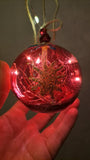 Customizable LED Chandelier Blown Glass Ornaments - Inside Out Twilight
