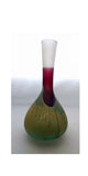 longdesc="Stained Glass art - Blown Glass - Big Mamma Vase- Beautiful interior Glass Shelf Glass Designs - Red & Yellow Center piece glass vase -  Phoenician magenta yellow glass vase"