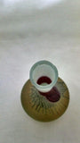 longdesc="Stained Glass art - Blown Glass - Big Mamma Vase- Beautiful interior Glass Shelf Glass Designs - Red & Yellow Center piece glass vase -  Phoenician magenta yellow glass vase"