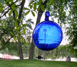 Cobalt Blue Blown Glass Witch Ball-  Cobalt Blue Transparent Blown Glass Sphere~ INSIDE OUT Memory Ball - Hebron Glass