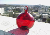 Transparent Red Hanging Blown Glass Balls Interior Designs - Own&Adore Mystic Land Painted Creations - Handmade in Palestine