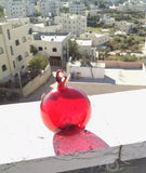 Transparent Red Hanging Blown Glass Balls Interior Designs - Own&Adore Mystic Land Painted Creations - Handmade in Palestine