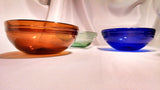 Blown Glass - Set Of 3 Hand Blown Glass Spectrum Bowls