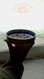 Ramadan Dining & Kitchen Decoration Red, Orange, Turquoise, Pharaoh Blue, Green , Yellow  Floral Glazed Round Ceramic Bowl. Own&Adore Mystic Land Painted Creations