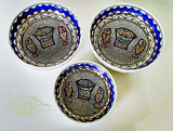 Ceramic Bowls - Set Of 3 Bread & Fish Of Jesus Bowls