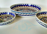 Ceramic Bowls - Set Of 3 Large Colored Bouquet Bowls