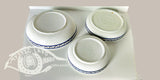 Ceramic Bowls - Set Of 3 Large Navy Blue & White Bowls