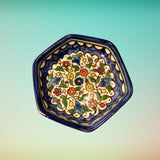 Ceramic Bowls - Small Shallow Hexagon Bowl , Palestinian Crafts
