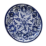 Floral Cobalt Blue White Plate Hebron Ceramic