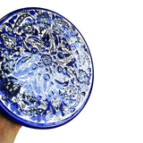 Floral Cobalt Blue White Plate Hebron Ceramic