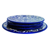 Floral Cobalt Blue White Plate Hebron Ceramic