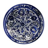 Floral Cobalt Blue White Plate Hebron Ceramic