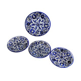 Floral Cobalt Blue White Plate Hebron Ceramic
