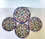 Ceramic Plates - Free Hour - Set of 5 Glazed Ceramic Plates made in Palestine - Colorful Floral Pattern - Own&Adore Mystic Land Painted Creations 