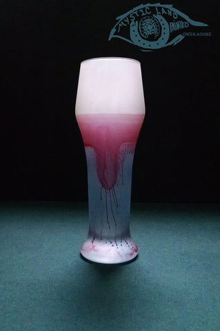 Own&Adore Mystic Land Painted Creations - Interior Glass Designs on lit Glass Shelves -  Lead Crystal Glassware - Wedding Glasses - Nolan's Promise - US flag colors red blue white juice glasses - Best Gift for Veteran - Best gift for men.