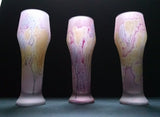 Own&Adore Mystic Land Painted Creations - Interior Glass Designs on lit Glass Shelves -  Lead Crystal Glassware - Wedding Glasses - Nolan's Roots - Pink Blush red and Golden juice glasses - Best Gift for Bride & Groom - Best gift for men