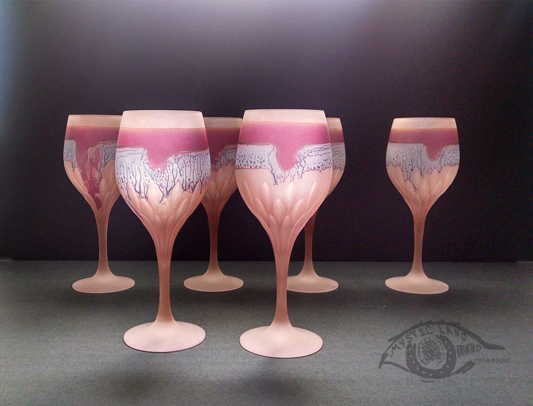Red Rim Pink Stemware | Jupiter Rings All Beverages
