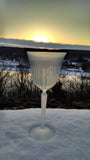 White Silver Creamy Lead Crystal Glass Stemware - Cocktail Glass ~ Trinkles ~ Own&Adore Mystic Land Painted Creations. Palestinian Glass art & Hebron Glass. 