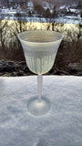 White Silver Creamy Lead Crystal Glass Stemware - Cocktail Glass ~ Trinkles ~ Own&Adore Mystic Land Painted Creations