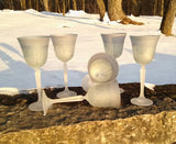 White Silver Creamy Lead Crystal Glass Stemware - Cocktail Glass ~ Trinkles ~ Own&Adore Mystic Land Painted Creations