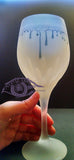 Creamy Silver Cut Lead Crystal Stemware - Galaxy Love. Own&Adore Mystic Land Painted Creations. Palestinian Hebron Glass 