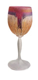 Crystal Stemware - Love Fangs ~ 2 Hot Love Red rim Bronze cut crystal glass goblet permanent hand luster colored frosted crystal stemware romantic gifts high quality french hebron glass