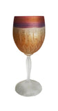 Crystal Stemware - Love Fangs ~ 2 Hot Love Red rim Bronze cut crystal glass goblet permanent hand luster colored frosted crystal stemware romantic gifts high quality french hebron glass