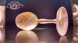 Crystal Stemware - Pink Stained Cut Crystal Glass Goblets _ Golden Streams ~ Hebron Glass
