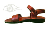 Jerusalem Sandal - Sandalias De Cuero Real Con Cintas Y Hebilla