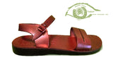 Jerusalem Sandal - Sandalias De Cuero Real Con Cintas Y Hebilla