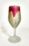 Lipstick Love ~ Set of 6 Tulip Shaped Red Rimmed Silver Stained Glass Stemware ~ Hebron Glass Palestinian arts ~ MysticLandPainted