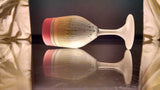 Lipstick Love ~ Set of 6 Tulip Shaped Red Rimmed Silver Stained Glass Stemware ~ Hebron Glass Palestinian arts ~ MysticLandPainted