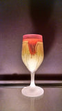 Lipstick Love ~ Set of 6 Tulip Shaped Red Rimmed Silver Stained Glass Stemware ~ Hebron Glass Palestinian arts ~ MysticLandPainted