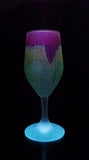 Lipstick Love ~ Set of 6 Tulip Shaped Red Rimmed Silver Stained Glass Stemware ~ Hebron Glass Palestinian arts ~ MysticLandPainted