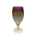 Red Golden Silver Stemware - Keler Brand - Tulip shaped footed Glass Cups - Thick Lip Stick Love - Own&Adore Mystic Land Painted Creations - Palestinian Stained Glass Art