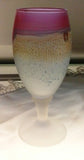 Red Golden Silver Stemware - Keler Brand - Tulip shaped footed Glass Cups - Thick Lip Stick Love - Own&Adore Mystic Land Painted Creations - Palestinian Stained Glass Art