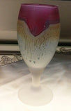 Red Golden Silver Stemware - Keler Brand - Tulip shaped footed Glass Cups - Thick Lip Stick Love - Own&Adore Mystic Land Painted Creations - Palestinian Stained Glass Art