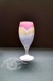 Red Golden Silver Stemware - Keler Brand - Tulip shaped footed Glass Cups - Thick Lip Stick Love - Own&Adore Mystic Land Painted Creations - Palestinian Stained Glass Art