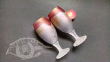 Red Golden Silver Stemware - Keler Brand - Tulip shaped footed Glass Cups - Thick Lip Stick Love - Own&Adore Mystic Land Painted Creations - Palestinian Stained Glass Art